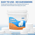Chlorine Tablets 3 inch 10 Pounds, TABIT Swimming Pool Long Lasting Chlorinating Tablets, Slow Dissolving, Tri-Chlor for Swim Pool, Hot Tubs, Spa