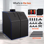 Infrared Sauna Box for Home, Portable Personal Dry Sauna for Weight Loss and Detox, Carbon Crystal Heating, 9 Levels, 3.3'x2.9'x2.6'