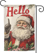 Santa Claus Garden Flag Vertical Double Sided Outdoor Yard Flags 12.5x18 Inch Burlap Banners Vertical Double Sided for Outdoor Decor Lawn