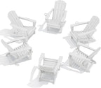 SERWALL Folding Adirondack Chair Set of 6, Reclining Adirondack Chair with 3 Recline Positions, All Weather HDPE Outdoor Adirondack, White