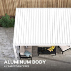 Mirador 111S Round Louvered Pergola Gazebo, 10Ft x 20Ft, Full Aluminum Frame, Adjustable Roof, Outdoor, Durable, White