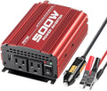 POTEK 500W Car Power Inverter DC 12V to AC 110V with 2AC outlets and 2A USB Port