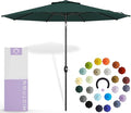 Midtown Umbrellas 10-Year-No-Fade - 10 Ft - UV Proof Forest Green Polyester Fabric - Umbrella Outdoor Patio, Aluminum Frame Large Patio Umbrella for Garden, Pool & Deck - Black Pole