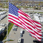 American Flag - Heavy-Duty US Flag - Embroidered Stars - Nylon USA Flag Built for Outdoors - Sewn Stripes - UV Protection - Brass Grommets (10x15 ft)