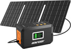 HOWEASY Solar Generator 120W(240W Peak), Portable Power Station with 30W Solar Panel,Power Bank with 110V AC Outlet for Camping, Home, Outdoor Emergency