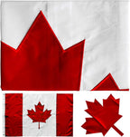 Outdoor Canadian Canada Flag Banner Embroidered 3x5 Double Sided- 3Ply Heavy Duty 300D Nylon(All Weather)- CAN Flag-2 Brass Grommets & 4 Rows Stitched