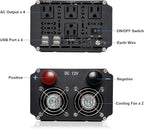3000 Watt Inverter with LCD & Remote Control 12V DC to 110V/120V AC 60HZ Power Converter 6000W(Peak) with 4 Sockets & 4 USB Ports Power Inverters for Vehicles RV Truck Camping