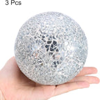 uxcell 4" Decorative Balls, 3 Pcs Mosaic Glass Balls, Decorative Table Sphere Orbs, Centerpiece Balls for Decorating Bowls Vase Tables Wedding Party, Silver