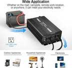 YSOLX 1500W Power Inverter 12V to 110V，Dc to Ac Inverter 3 AC Outlets，1500 Watt Inverter for Hurricanes, Power Outages，RV, Camping