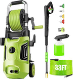 Pressure Cleaner 4800 PSI Power Cleaners Electric Powered with 33ft Pressure Hose, 4 Nozzle and Foam Cannon, Powercleaners for Home, Cars, Patio, Navy Blue