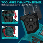 Mini Chainsaw, 8" & 6" Hand Held Cordless Chain Saw with Auto-Oiler, Portable Small Electric Saw Brushless with 2x4.0AH Battery for Tree Pruning Wood Cutting