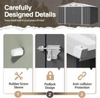 Furniwell Outdoor Storage Shed, Metal Garden Sheds Outdoor Storage House with Single Lockable Door for Backyard Patio Lawn (Gray, 10 x 10 FT)