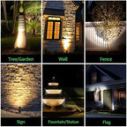 Low Voltage Outdoor Spotlight, Black LED Landscape Spot Light, Waterproof Aluminum Fixture for Garden Porch House Without MR16 Bulb