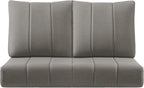 Luxury 24x24x6 Inch Kitty Outdoor Seat Cushions - Set of 2 Water Resistant Patio Chair Comfortable Cushion for Rattan Dining Rocker Glider Chairs Loveseat Couch Sectional Sofa - Grey