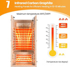 Sauna Indoor Far Infrared Saunas Home 1 Person Canadian Hemlock 1450W Low-EMF Dry Spa Sauna with Oxygen Bar, 26 Colorful Starry Sky Lights, 7 Heating Plates, Intelligent Control, Speaker - H5.9 ft