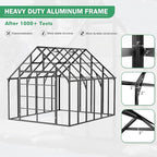 Outdoor Polycarbonate Greenhouse Kit,16x10x10 FT Large Outsides Aluminum Frame Heavy Duty Green House with Transparent Panels Windows Door for Backyard Garden,Walk in Plant Greenhouses,Black Frame