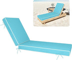 Chaise Lounge Cushions Outdoor Furniture 80 x 26 Inch Patio Lounge Chair Cushions 4'' Thick Waterproof Outdoor Chaise Cushion Weather Resistant Pool Lounger Cushion(Lake Blue)