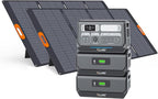 ALLWEI 2400W Portable Power Station (Surge 4800W) with 2x400W Solar Panel and 2x2048Wh Expansion Battery Included, 4 AC Outlet, LiFePO4 Battery Backup Generator for RV Camping Emergency Outdoor Home