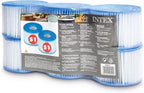 INTEX PureSpa Plus Greywood 6 Person Inflatable 85" Round Hot Tub Bubble Jet Spa and Easy Set Type S1 Replacement Filter Pump Cartridges (6 Pack)