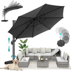 HOTIME10ft Large Cantilever Patio Umbrellas - Upgrade and Intensify - with 360 Rotation and 5 Angles Adjustment - Aluminum Offset Pool Umbrella Square Outdoor Umbrella for Patio Garden Deck Pool