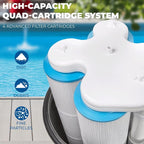 XtremepowerUS 425 SQ/FT Pool Cartridge Filter In-Ground Above Ground Swimming Pool and Spa Filter System (4-Pieces Filter Set) 2" Inlet/Outlet Fitting