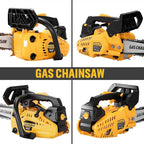 25CC Gas Chainsaw 2-Stroke Gasoline Top Handle Chainsaws 12-Inch Handheld Cordless Chain Saw with Kit for Cutting Forest Wood Garden Trimming Tools
