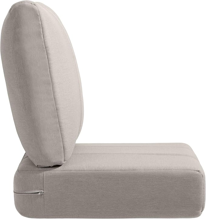 Luxury 24x24x6 Inch Kitty Patio Couch Cushions Set of 3 - Memory Foam Deep Seat Water-Resistant Patio Cushion for Dining Rocking Swivel Chairs Loveseat 3-Seater Sectional Sofa - Beige