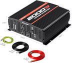POTEK 2000W Power Inverter 3 AC Outlets 12V DC to 110V AC Car Inverter with 2A USB Port Black