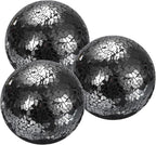 uxcell 4" Decorative Balls, 3 Pcs Mosaic Glass Balls, Decorative Table Sphere Orbs, Centerpiece Balls for Decorating Bowls Vase Tables Wedding Party, Black