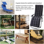 ERWUDEling Zero Gravity Lounge Chair Cushion Replacement 67 Inch, Thick & Soft Patio Furniture Cushion for Outdoor/Indoor Use, Waterproof Non-Slip with 8 Ties, Black (19 x 67 x 4 Inches)