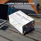 WZRELB 500W Power Inverter 24V DC to 110V 120V AC,Modified Sine Wave Car Inverter for Vehicles with LED Display,5V/2.4A USB Port,Soft Starter,Off-Grid Power Converter with High Efficiency up to 90%