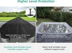 SunPatio Griddle Cover 36 Inch, Compatible for Blackstone 36" Griddle Cooking Station, Camp Chef etc., Outdoor Heavy Duty Waterproof 4 Burner Flat Top Gas Grill Cover with Support Pole