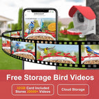birdsnap® MON - Bird Feeder with Camera, 2K Detachable Video Bird Feeder Live with 32GB Card Fruit Fork, AI Identify Feather Species, Auto Record in Backyard, Ideal Gift for Birds Lover