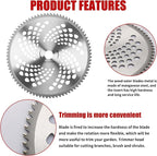 9" x 36 Teeth Carbide Tipped Blades & 9" x20T Carbon Steel Round Chainsaw Tooth Blades & 10" x 80T Brush Cutter Trimmer Blades with Adapter Kit