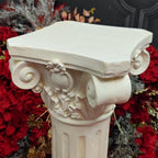 Classical Greek Ionic Order Column with Retro Old Style for Indoor Outdoor Garden Decor or Display Pedestal Pillar Stand for Plants and Sculptures,White
