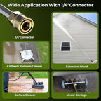 Electric Pressure Washer - 4000PSI 2.8GPM Electric Power Washer with 35ft Cord 26ft Hose, High Pressure Washers Includes 5 Nozzles, Foam Cannon for Cars, Homes, Driveways