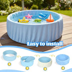 Soft Foam Kiddie Pool - 35.4" x 11.8" Small Kids Swimming Pool with Removable Waterproof Cover, Portable Baby Splash Pool for Toddlers for Backyard, Outdoor, Garden, Summer Water Party