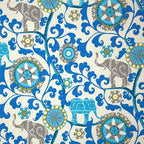 RSH DECOR: Square Throw Pillows Set of 2 | 17” x 17” | All-Weather Spun Fabric | Water and Fade-Resistant | Outdoor Accent Pillows for Patio Furniture | Blue Elephant Bohemian