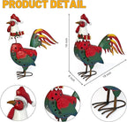 LIFFY Christmas Rooster Yard Decor,18" Metal Chicken Outdoor Decor with Solar Light,Garden Rooster Statues for Outside,Patio Decorative Ornaments for Home Backyard Landscape