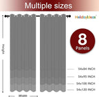 HolidayIdeas Grommet Outdoor Curtains for Patio Waterproof 8 Pcs All Weather Balcony Outside Curtains for Apartments, Gazebo, Pergolas, Porch, 54x120 Inch, Navy