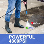 Pressure Cleaner 5000 PSI Power Cleaner Powered with with 33ft Pressure Hose, 4 Nozzle and Foam Cannon, for Home, Cars, Light Blue