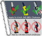 5 Pack 6 Inch Chainsaw Chain 3/8" LP Pitch .043" Gauge 28 Drive Links Fits Milwaukee M12 FUEL, 2527-20, 2527-21, M12, Kobalt KPS1024A-03, Craftsman CMCCSL621D1, Remington RM0612P, WORX, Oregon R28