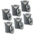 Plexon Metal Trash Can with Lid Outdoor 20 Gallon Galvanized Steel Garbage Bucket with Lid Silver, 6 Pack