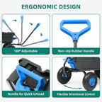 800lb Garden Dump Cart,Utility Wagon Wheelbarrows with Quick-Release System&4 Pneumatic Tires,Heavy Duty Yard Dump Wagon with Steel Frame for Yard, Farm, Garden and Holiday Hauling (Blue)