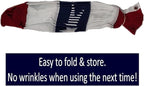 American Pleated Fan Flag Bunting. 4 x 8 ft Embroidered Stars & Sewn Stripes USA Indoor/Outdoor Nylon Bunting Banner. Perfect for July 4th and America 250 events. 100% Made in America by Old Glory Bunting