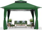 ABCCANOPY 13x13 Pop Up Gazebo, Outdoor Canopy Tent, Instant Screened Shelter with Mosquito Netting for Patio, Garden, Backyard, Party, Camping (Forest Green)