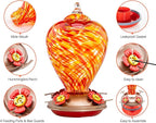 Muse Garden Hummingbird Feeders for Outdoors Hanging, Blown Glass Hummingbird Feeder, Hummingbird Gifts for Mom, Garden Backyard Decor for Outside, Unique Gifts Idea for Women, 34OZ, Daylight