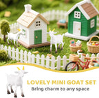 50 Pcs Miniature Goat Figurines Animal Figurines Set Plastic Realistic Mini Resin Lamb for Micro Landscape Fairy Garden Decor DIY Props
