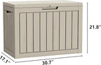 TARKARI 45 Gallon Lockable Resin Deck Box, Waterproof & UV-Resistant Outdoor Storage Box for Outdoor Cushion Storage, Garden Tools & Pool Accessories Storage, Gray