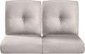 Pop 22x25/22x24 Outdoor Seat Cushions Set of 2 - Comfortable High Back Water-Resistant Patio Wicker Chairs Cushion for Dining Rocker Glider Loveseat Couch Sectional Sofa - Beige/Button